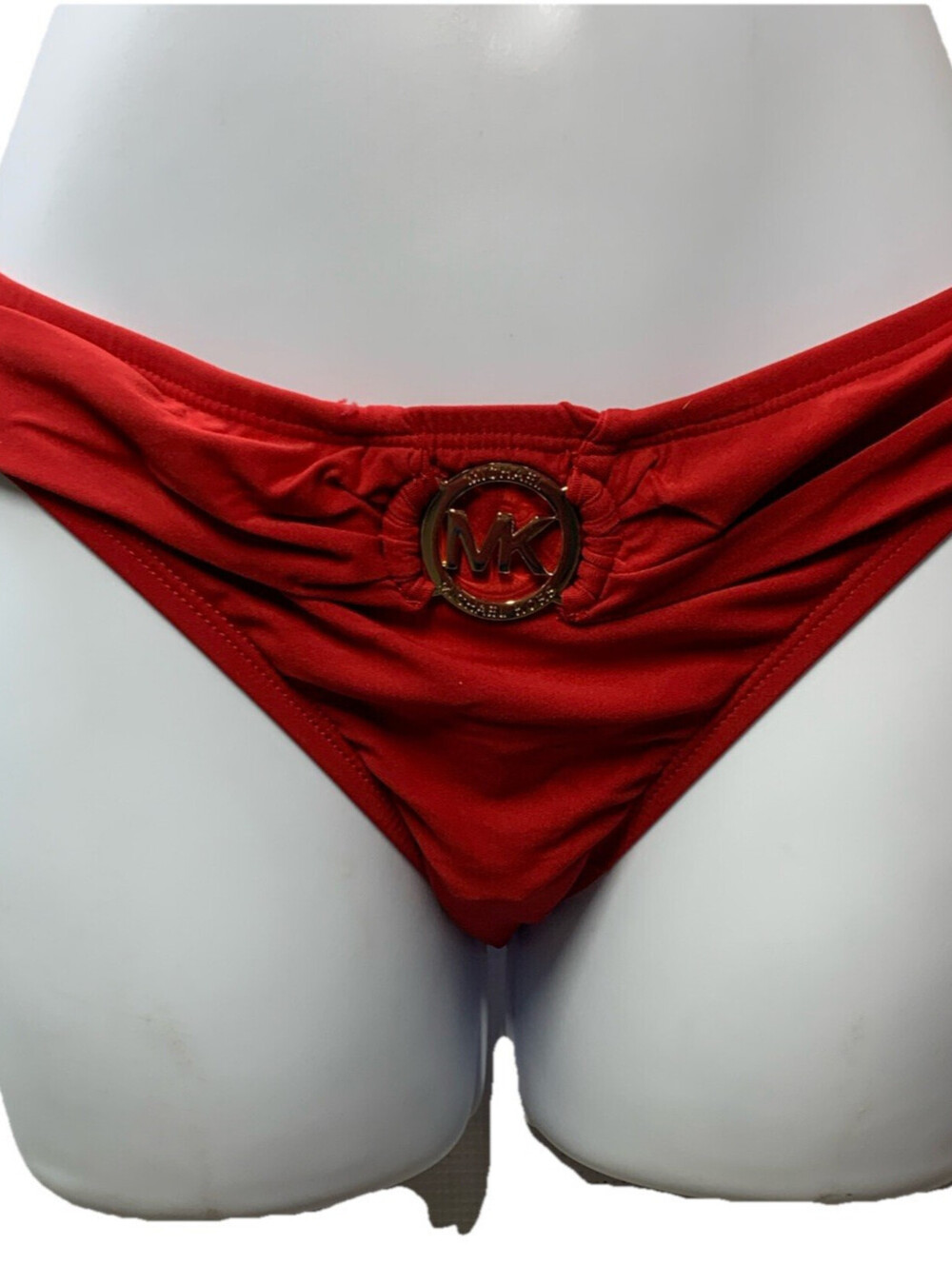 Michael Michael Kors Women’s Logo-Ring Belted Bikini Bottoms Red Underwear XS